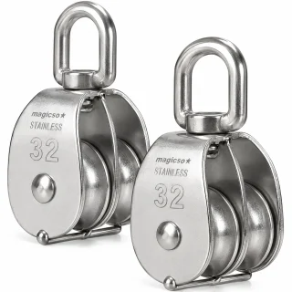 Dubultskriemelis 32 mm, 250 kg celtspēja, dubultā troses skriemelis, dubultais bloks