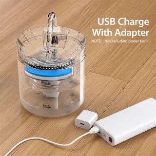 Kaķu un suņu ūdens strūklaka 2 l, kluss sūknis, divi plūsmas režīmi, ar aktivētās ogles filtru, caurspīdīga dzirdinātava, mājdzīvnieku dzeramā strūklaka, automātiska ūdens dzirdne 4
