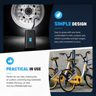 Elektriskais velosipēda pumpis ar akumulatoru, pārnēsājams elektriskais gaisa kompresors riepu piepumpēšanai, automātisks riepu piepūtējs, elektriskais riepu pumpis 3