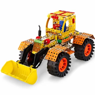 Metāla konstruktors ekskavators, 732 detaļas, metāla būvbloku buldozers, metāla montāžas komplekts ekskavatora modelim, metāla celtniecības mašīnas rotaļu komplekts