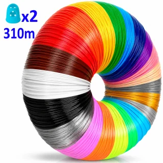 3D pildspalvas PLA pavediens 1,75 mm, 310 m komplekts ar 31 krāsu neona un standarta diegiem un pirkstu aizsargiem mākslai un rokdarbiem, 3D pildspalvas plastmasas diegs, 3D pildspalvas filamentu komplekts