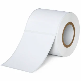 Termo etiķetes 60x40 mm, 800 uzlīmju rullis, balts termo uzlīmju papīrs termo printeriem, termo uzlīmes, termo papīra uzlīmes