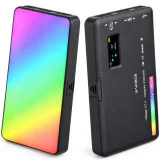 RGB LED kameras gaisma, 50W, RGB lampa kamerai ar uzlādējamu akumulatoru, RGB apgaismojums kamerai, portatīvā video gaisma