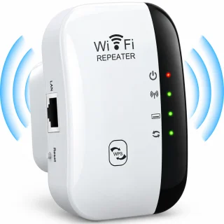 WiFi signāla pastiprinātājs, bezvadu WiFi diapazona paplašinātājs ar WPS pogu, LAN pieslēgvietu un indikācijas gaismām, WiFi diapazona pastiprinātājs, bezvadu rūtera signāla pastiprinātājs