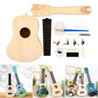 Akustiskā ukulele komplekts montāžai un izgatavošanai, DIY ukuleles komplekts, radošais roku darba ukuleles komplekts 2