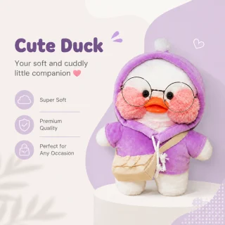 Lalafanfan pīle mīkstā rotaļlieta, plīša pīle ar violetu džemperi, 32 cm, pīles formas mantiņa, mīkstā plīša pīle 3