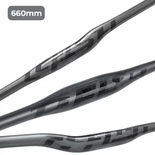 Velosipēda stūre 660 mm, matēta oglekļa šķiedra, viegla, 31,8 mm stiprinājums, velostūre, oglekļa šķiedras stūre