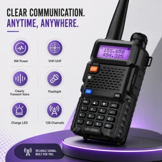 Rācijas stacijas 8W rokas divvirzienu radiosakaru ierīce, pārnēsājamā rācija, portatīvā rokas rācija 5