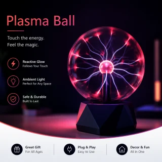Plazmas lampa 3 collu lode, maģiskā plazmas lode, plazmas sfēras lampa 5