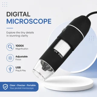 Digitālais mikroskops 1000x ar USB kameru, USB mikroskops, USB palielināmais mikroskops 2