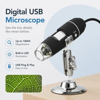 Digitālais mikroskops 1000x ar USB kameru, USB mikroskops, USB palielināmais mikroskops 3