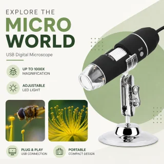 Digitālais mikroskops 1000x ar USB kameru, USB mikroskops, USB palielināmais mikroskops 4