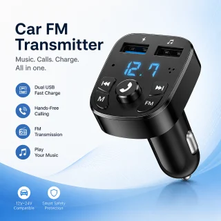 Bluetooth 5.0 auto FM raidītājs, FM modulators, melns auto Bluetooth FM adapteris, automašīnas Bluetooth FM pārraidītājs 4