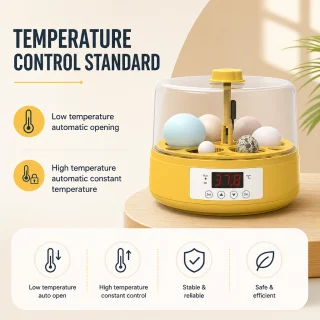 Olu inkubators bērniem, mini inkubators 6 olām ar automātisku temperatūras kontroli un digitālo displeju, mācību olu perinātors, maza olu perēšanas ierīce 4