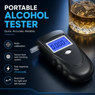 Digitālais alkotesteris elpas alkohola mērīšanai, portatīvs elpas alkohola testers ar displeju, elpas spirta mērierīce, digitāls elpas alkometrs 2