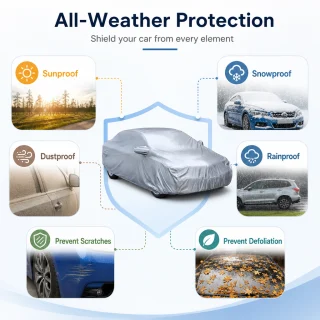 Auto pārsegs sedana tipa automašīnām, izmērs 410×170×150 cm, auto pārklājs, automašīnas aizsargpārvalks 5