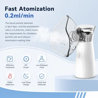Portatīvais acu (mesh) smidzinātāja inhalators, rokas elektriskais nebulizators, portatīvs elektriskais inhalators 4
