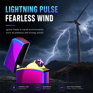 Elektriskais plazmas šķiltavas, violeta krāsa, USB uzlādējamas, bezliesmas, elektriskās šķiltavas, plazmas šķiltavas 2
