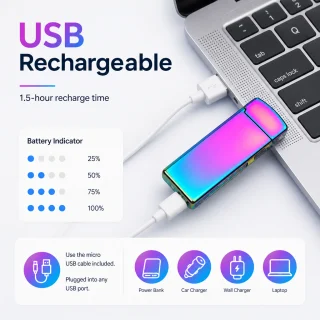 Elektriskais plazmas šķiltavas, violeta krāsa, USB uzlādējamas, bezliesmas, elektriskās šķiltavas, plazmas šķiltavas 4