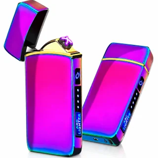 Elektriskais plazmas šķiltavas, violeta krāsa, USB uzlādējamas, bezliesmas, elektriskās šķiltavas, plazmas šķiltavas