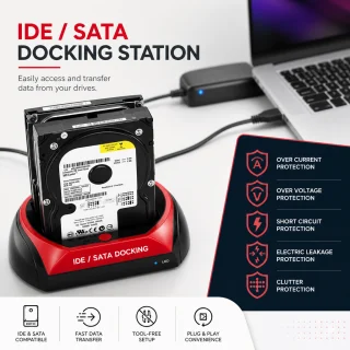 Cietā diska dokstacija USB 3.0 HDD/SSD lasītājs, melni sarkana IDE/SATA HDD dokstacija, cietā diska adapteris, ārējais HDD lasītājs 4