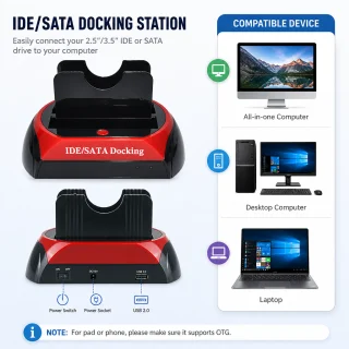 Cietā diska dokstacija USB 3.0 HDD/SSD lasītājs, melni sarkana IDE/SATA HDD dokstacija, cietā diska adapteris, ārējais HDD lasītājs 5