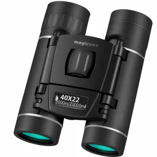 Binoklis 40x22 ar 21 mm objektīvu un 7,3° platu skatījuma leņķi, kompakti augstas jaudas binokļi, salokāms kabatas binoklis
