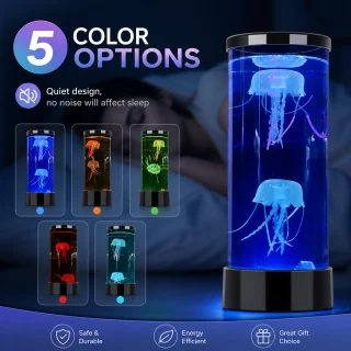 Medūzu LED naktslampa ar USB, akvārija lampa ar peldējošu simulētu medūzu efektu, dekoratīvā gaismas akvārija lampa, medūzu akvārija nakts gaisma 2