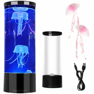Medūzu LED naktslampa ar USB, akvārija lampa ar peldējošu simulētu medūzu efektu, dekoratīvā gaismas akvārija lampa, medūzu akvārija nakts gaisma