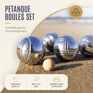 Petanka bumbu komplekts ar 6 oglekļa tērauda bumbām, petanka spēles komplekts, buļu spēles bumbas 4