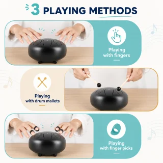 Tērauda mēļu bungas instruments 25 cm, zaļš, perkusijas tērauda mēļu drums, tērauda mēļu melodiskā bungu bungas 3