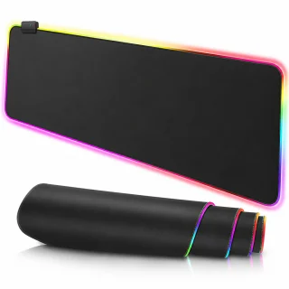 RGB peles paliktnis 80x30 cm ar LED apgaismojumu, spēļu peles paklājiņš, RGB gaming paliktnis