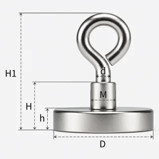 Neodīma zvejas magnēts 20 mm, komplekts 5 gab., magnēts priekšmetu izcelšanai un glābšanas darbiem, magnēts metāllūžņu celšanai 2