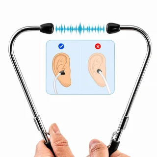 Stetoskopas su dviguba galvute, medicininis akustinis stetoskopas su vamzdeliu, fonendoskopas, auscultacinis stetoskopas 4